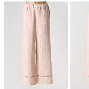 NWT Womens Maison Labiche Paris (Item- 14) Blush White Seersucker Pasta Pants S